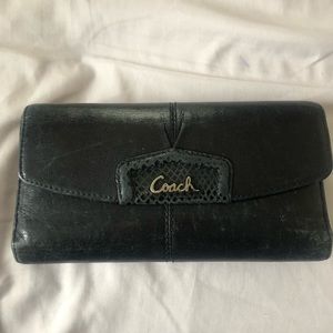 Coach Black Tri Fold Wallet